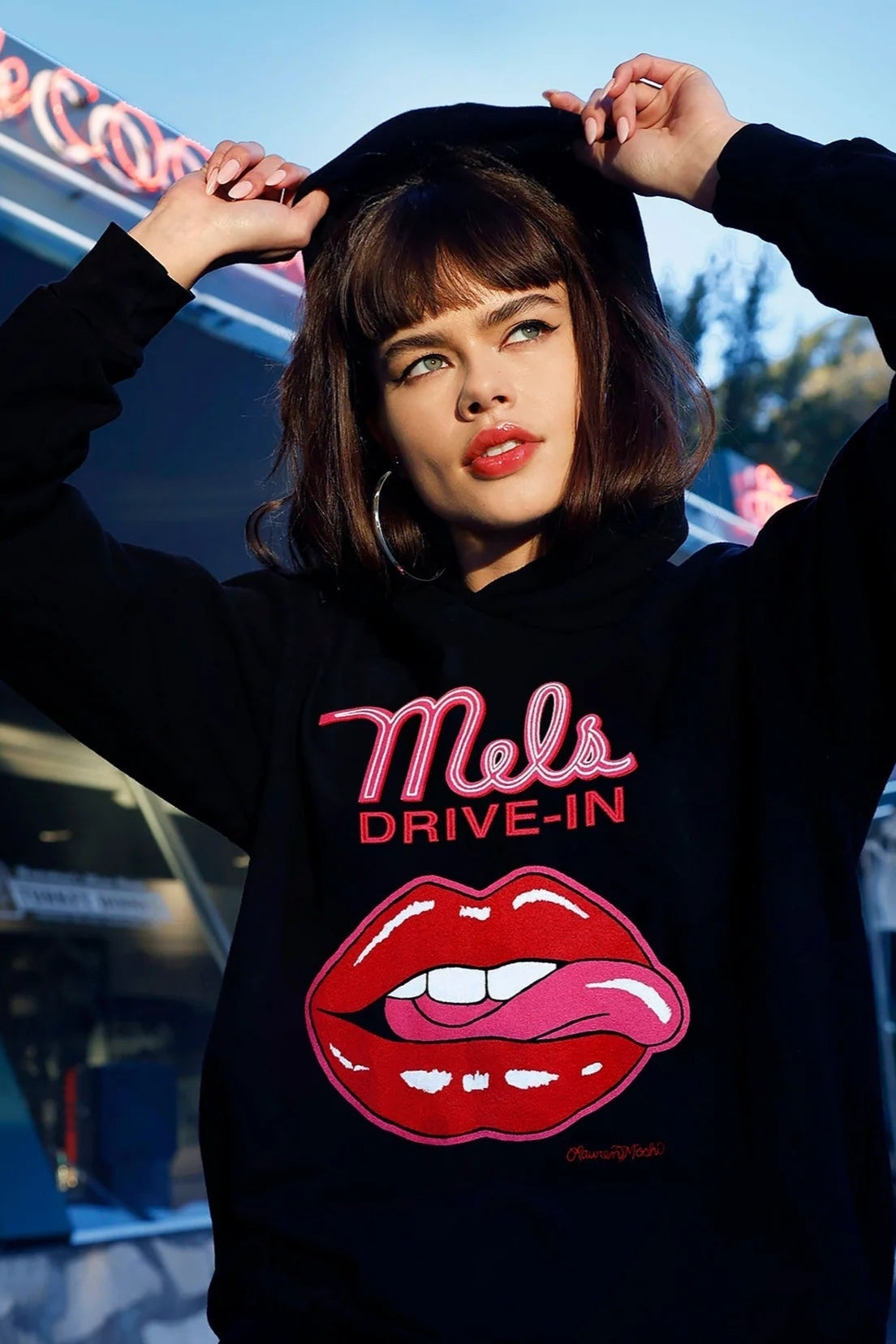 Lauren Moshi Harmony Mels Drive-In Hooded Sweater High Neck Crew Neck V-Neck