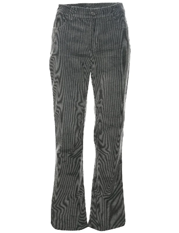 Striped Boot Cut Trousers - W29 L30 Trousers Pleated Formal