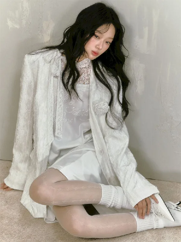 Loose Collarless Blazer【s0000009885】 Women's Elegant Jacket