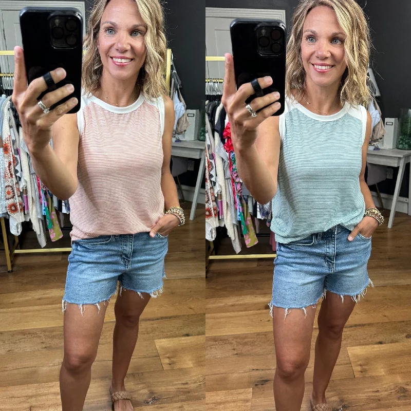 Keeping Score Striped Tank - Multiple Options gym tank top