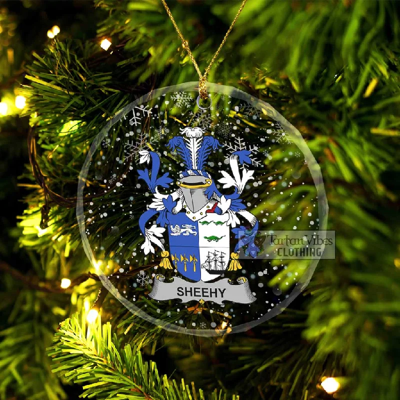 Sheehy Irish Clan Christmas Glass Ornament with Coat of Arms Trench Raincoat Windbreaker Sheehy Irish Clan Christmas Glass Ornament with Coat of Arms Trench Raincoat Windbreaker