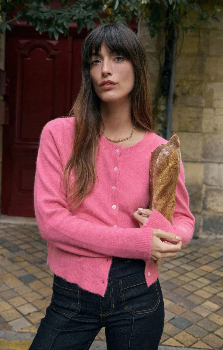 Medina Cardigan - Disco Pink Button Cardigan Zip Cardigan Pullover Cardigan