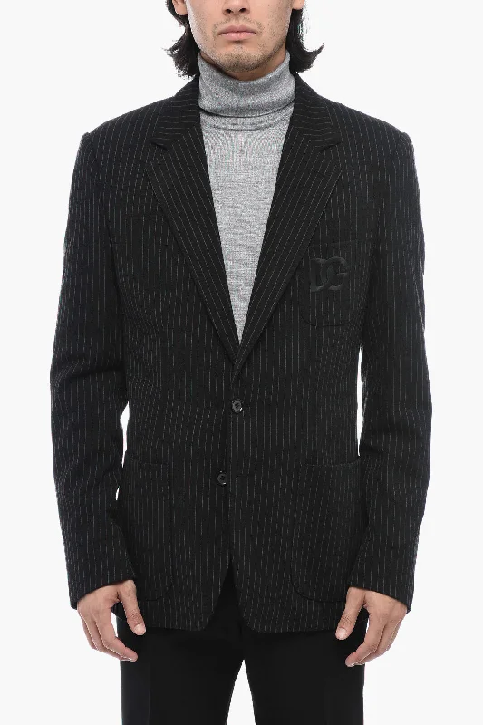 Dolce & Gabbana Herringbone Motif Blazer With Embroidered Logo Women's Wedding Blazer Dolce & Gabbana Herringbone Motif Blazer With Embroidered Logo Women's Wedding Blazer
