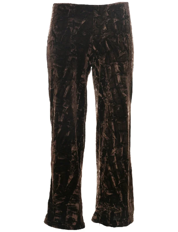 Velvet Fabric Trousers - W25 L26 Trousers Tapered Slim Fit