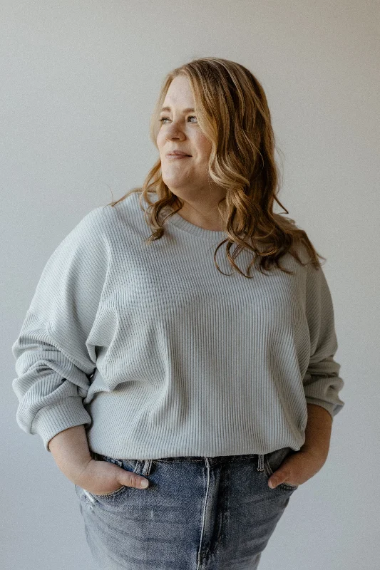 RIBBED CROPPED SWEATER IN BABY BLUE Transparent Opaque Sheer