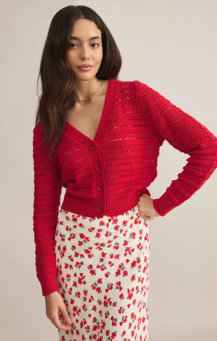 Romance Cardigan - Cherry Wool Cardigan Cotton Cardigan Cashmere Cardigan
