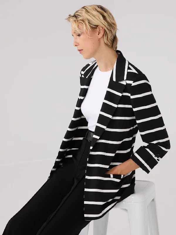 Striped Blazer Women's Plaid Suit