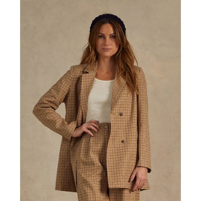 Rylee and Cru Autumn Plaid Double Breasted Womens Blazer Women's Unique Blazer