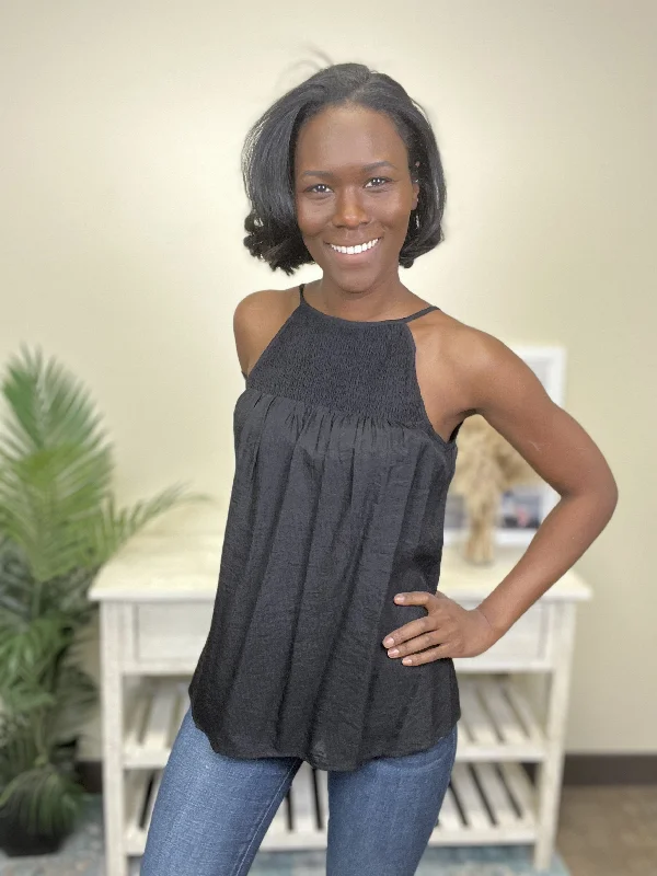 The First Layer Halter Neck Adjustable Strap Tank Top essential tank top