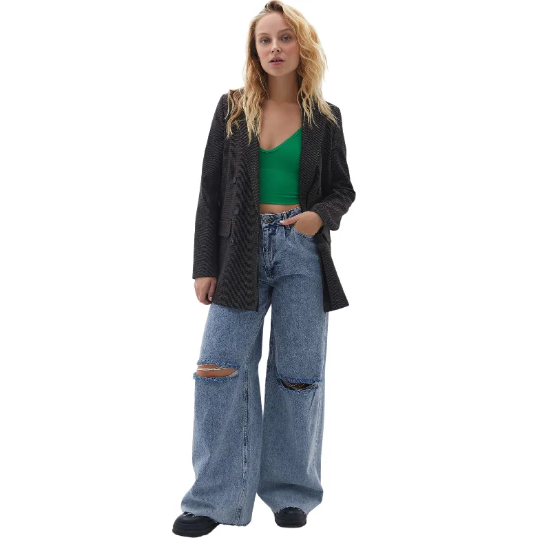 OXXO -  High Waist Baggy-Fit Trousers Trousers cozy soft