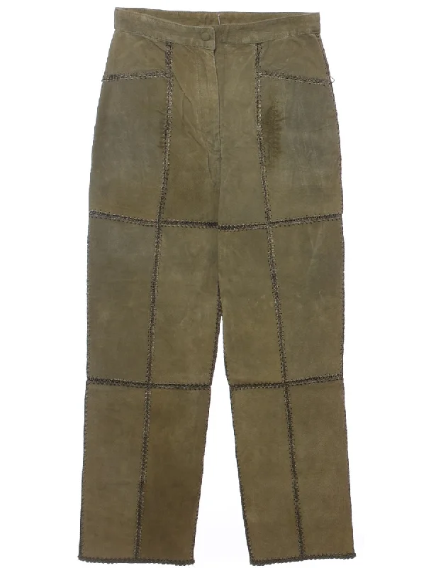 Suede Tapered Trousers - W31 L28 Trousers cozy soft
