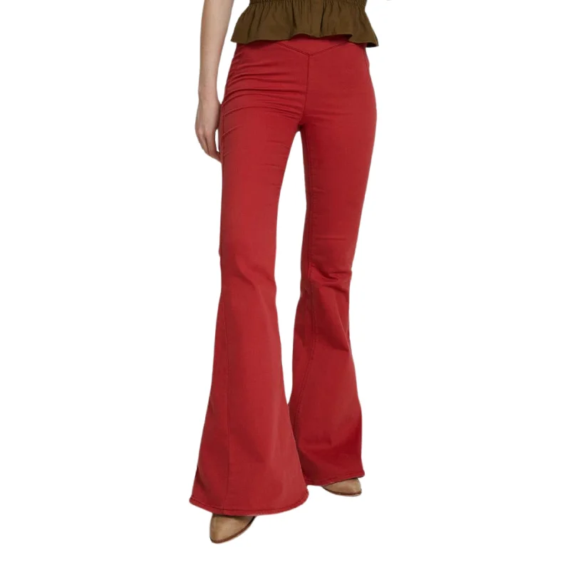 OXXO - High Waist Detailed Flare Trousers Trousers Formal Black