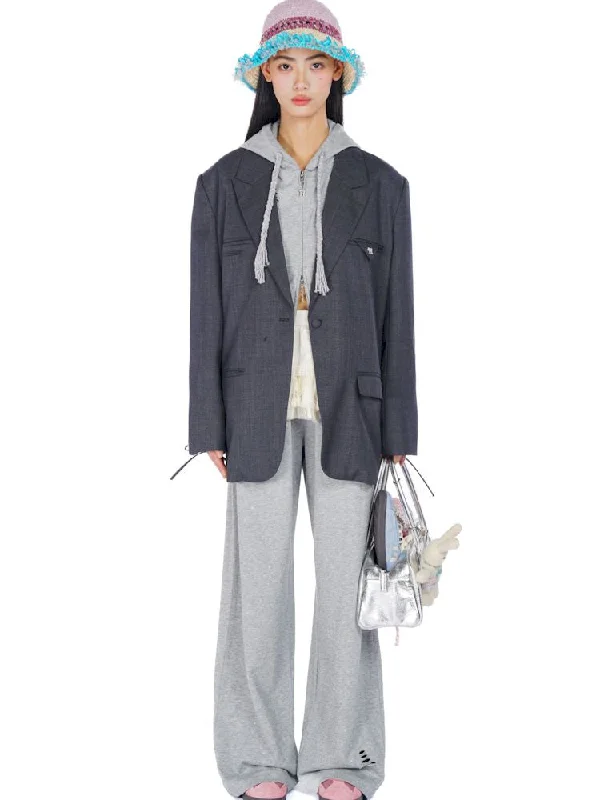 Multiple pockets design cuffs tie bow blazer 【s0000008576】 Women's Classic Blazer