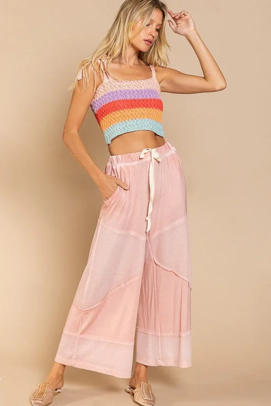 Rainbow Festival Knit Crop Tank Top sage tank top