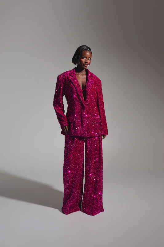 LIZA Sequin Blazer in MAGENTA Women's High-End Blazer