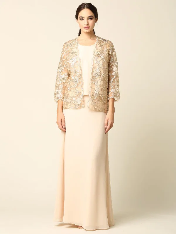 Mother of the Bride Long Formal Jacket Dress Sale Satin Fabric Silk Fabric Chiffon Fabric Mother of the Bride Long Formal Jacket Dress Sale Satin Fabric Silk Fabric Chiffon Fabric