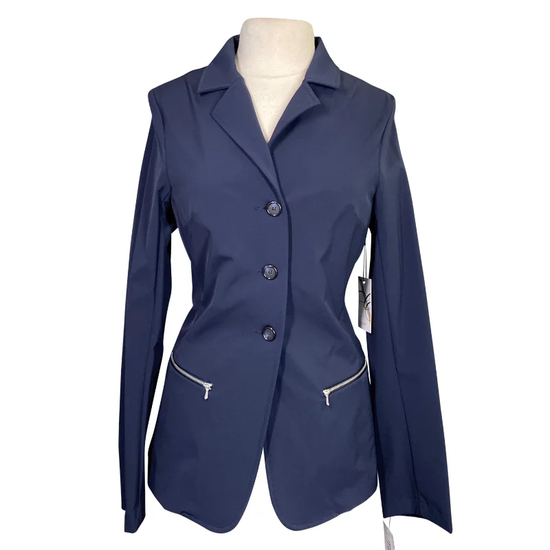 CALLIDAE The Tech Zip Show Coat in Navy - Women's Medium Embroidered Appliqued Beaded
