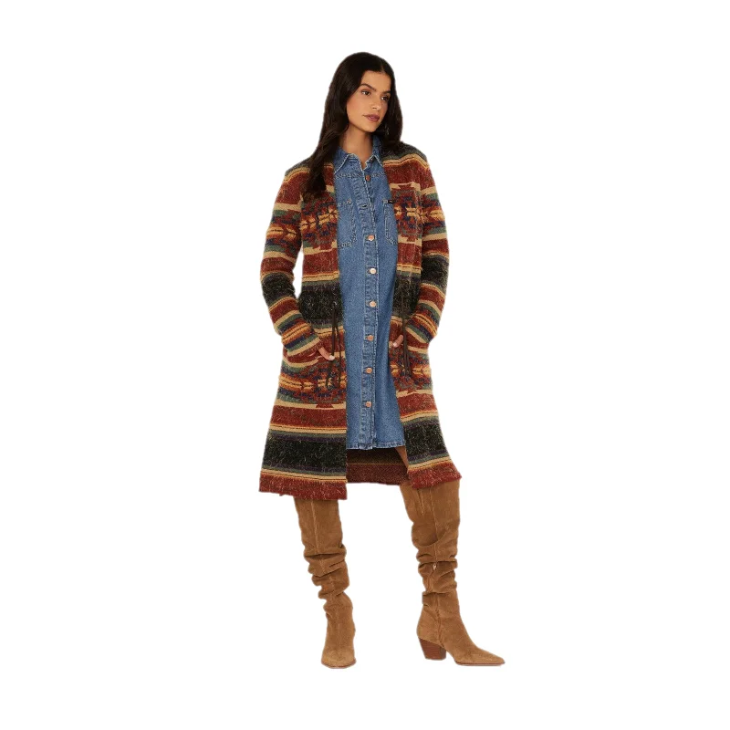Cruel Denim® Ladies Multicolored Striped Eyelash Cardigan CWK7408001 Transparent Opaque Sheer Cruel Denim® Ladies Multicolored Striped Eyelash Cardigan CWK7408001 Transparent Opaque Sheer