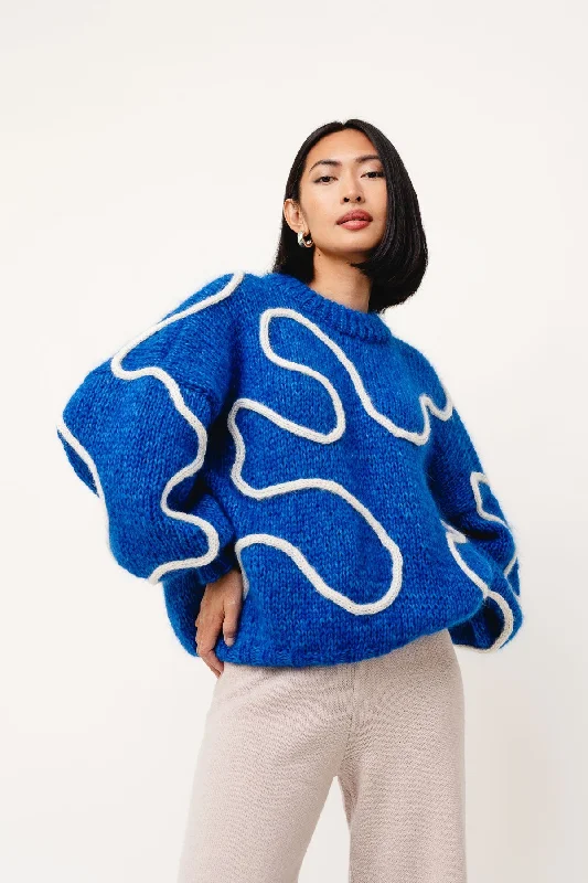 Luna Knitted Sweater Satin Blend Silk Blend Wool Blend
