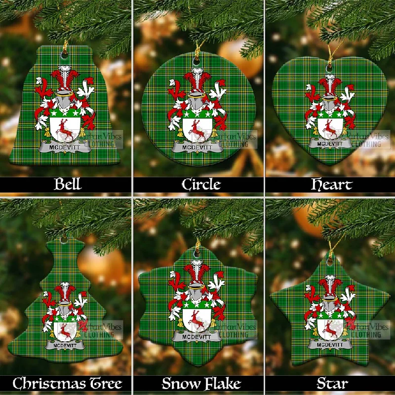 McDevitt Irish Clan Tartan Christmas Ceramic Ornament with Coat of Arms Stand-Up Roll-Neck Turtle McDevitt Irish Clan Tartan Christmas Ceramic Ornament with Coat of Arms Stand-Up Roll-Neck Turtle