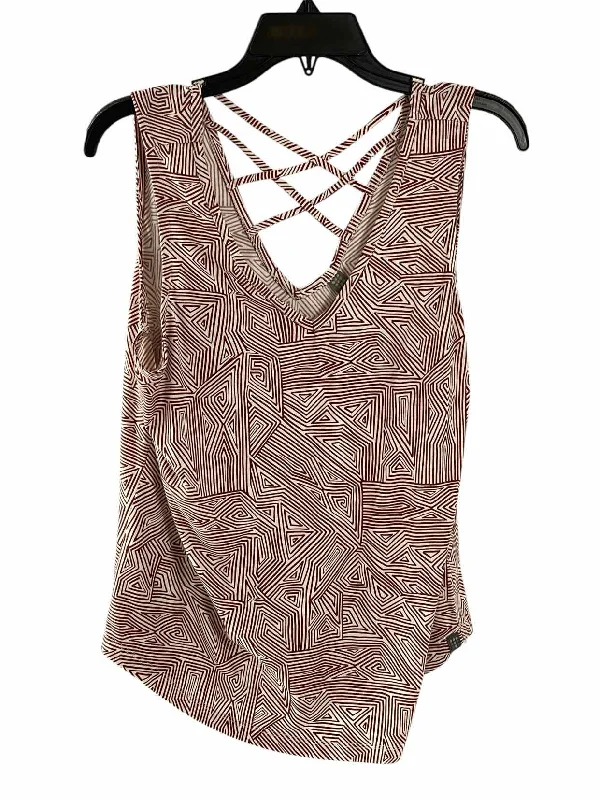 Title Nine Size L White Red Print Tank Top rhinestone tank top