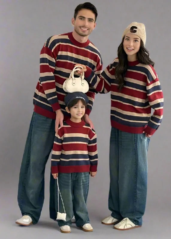 Matching Family Striped Sweaters – Cozy & Stylish Knitwear Chenille Brocade Lace