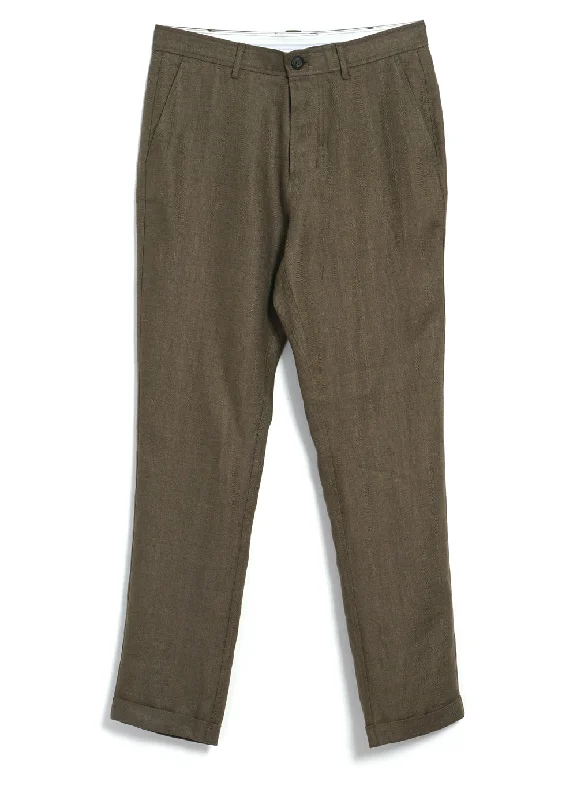 FINN | Regular Fit Trousers | Khaki Linen Trousers Corduroy Warm