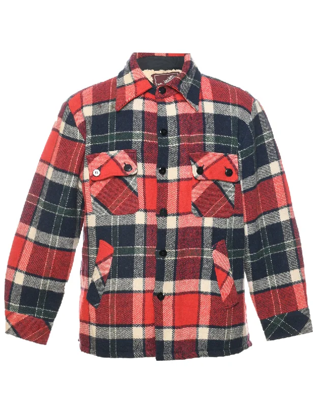 Checked Jacket - M Nylon Jacket Polyester Jacket Spandex Jacket
