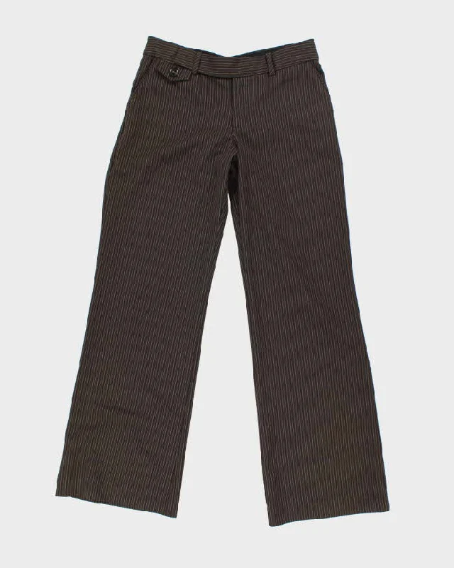 Y2k 00s Mexx Brown Stripe Suit Trousers - W30 L31 Trousers Floral Bohemian