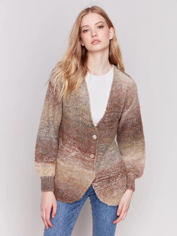 BOUCLE KNIT CARDIGAN - AUTUMN Spandex Rayon Corduroy