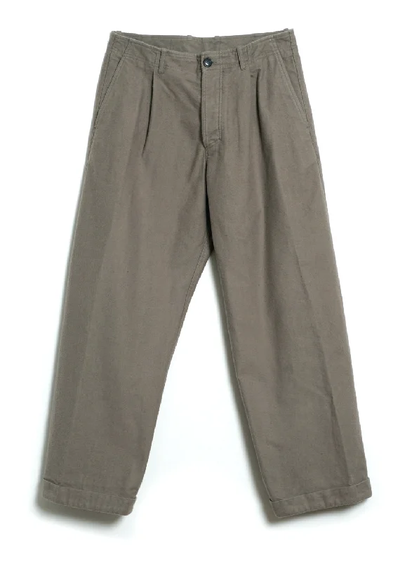 BOBBY 28-22-7 | Wide Pleated Moleskin Trousers | Light Stone Trousers Trousers Formal