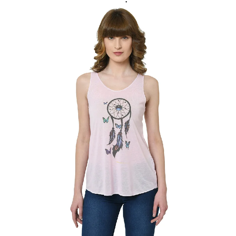 Mack Jonney Pink Tank Top For Women's silver tank top