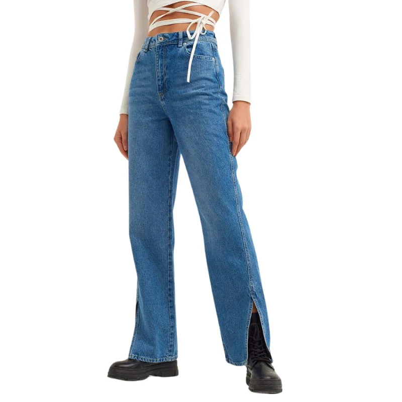 OXXO - High Waist Straight-Fit Denim Trousers Trousers practical easy-care