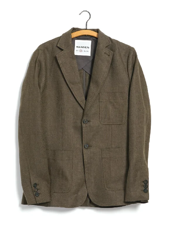 CHRIS | Classic Two Button Blazer | Khaki Linen Women's Premium Blazer