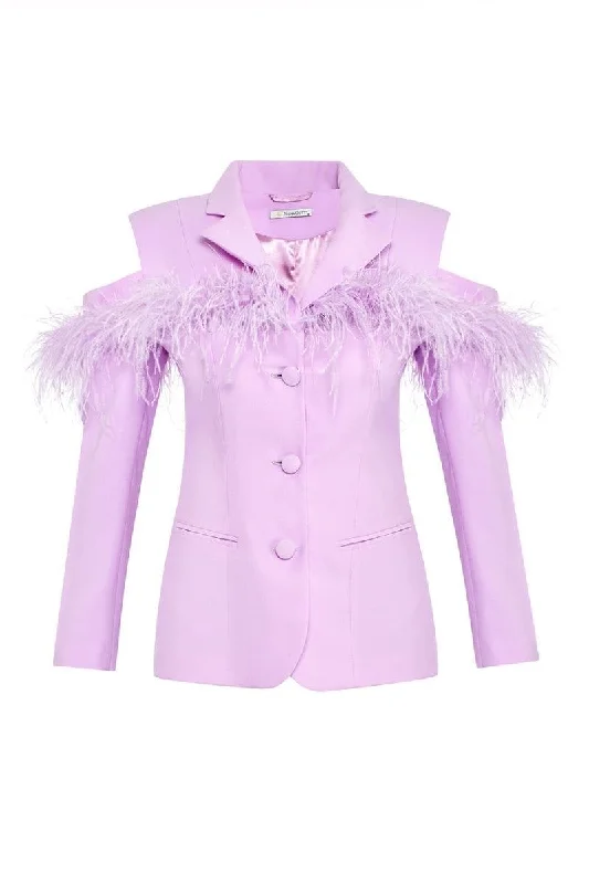 ORCHID LILAC BLAZER WITH FEATHER-DETAILS Women's Advanced Suit