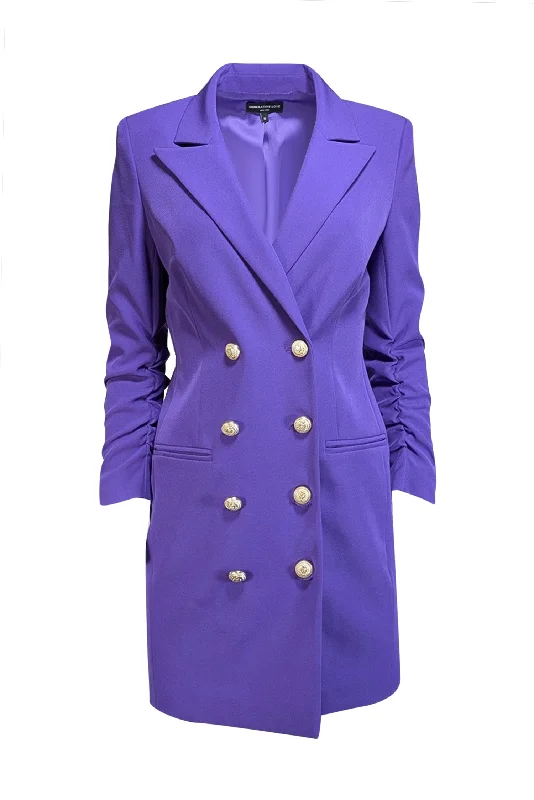 Generation Love - Purple Crepe Blazer Dress S M Women's Trendy Jacket