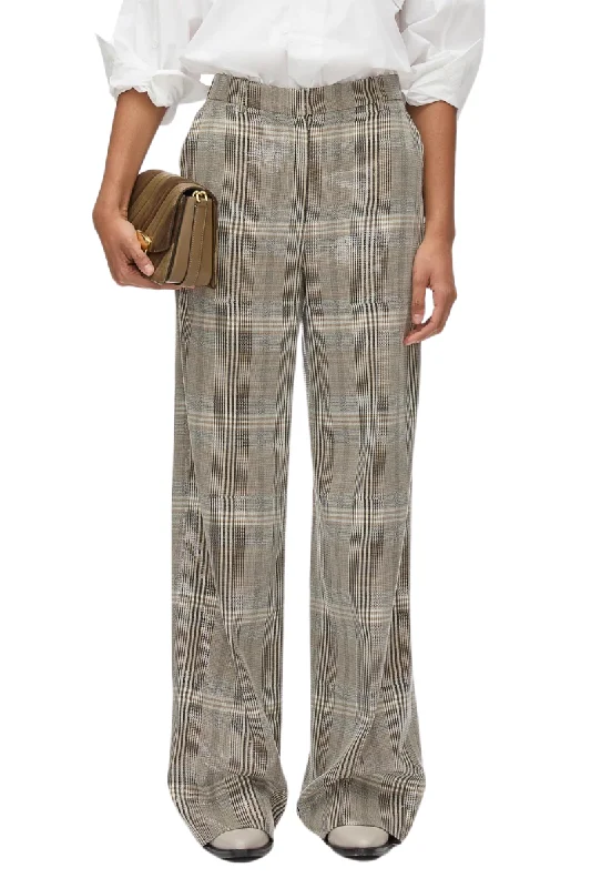 Sequin Plaid Wide Leg Trouser Trousers stylish elegant