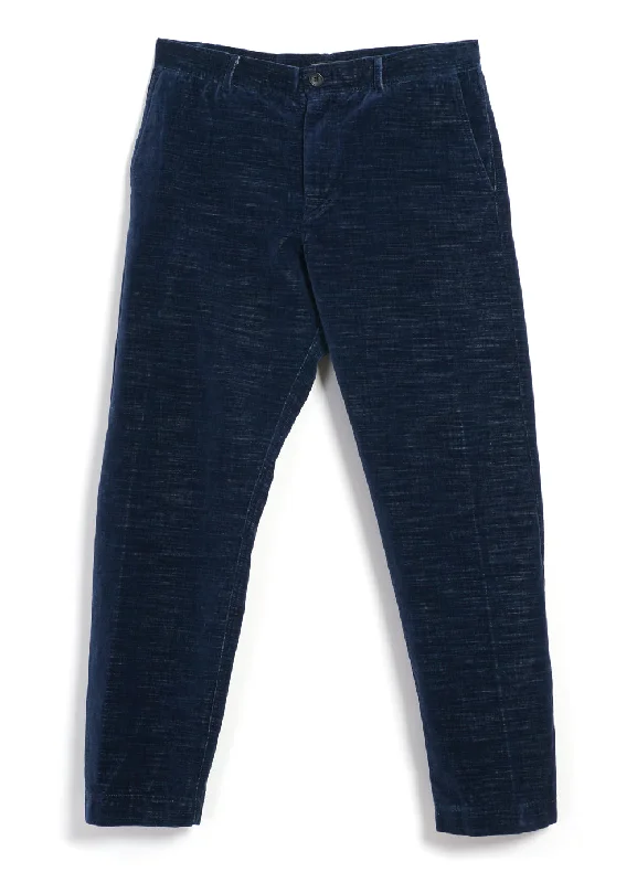 TYGE | Wide Cut Cropped Trousers | Velvet Indigo Trousers Custom Made