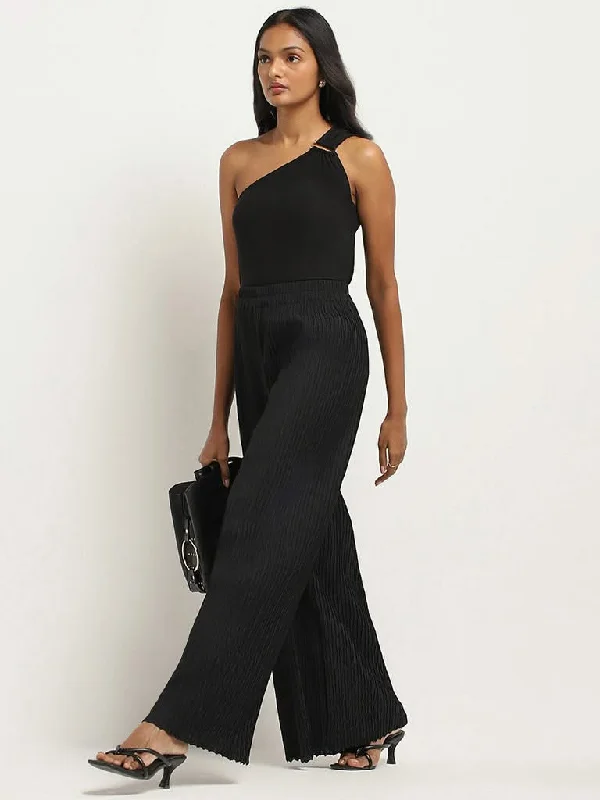 Wardrobe Black Pleated Trousers Trousers Cargo pockets