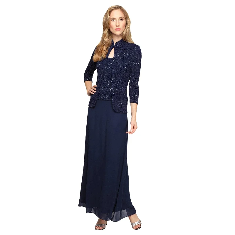 Alex Evenings AE1250531 Long Formal Jacket Dress Fleece Fabric Down Fabric Feather Fabric Alex Evenings AE1250531 Long Formal Jacket Dress Fleece Fabric Down Fabric Feather Fabric