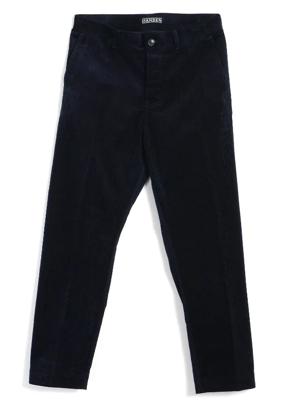 KEN | Wide Cut Trousers | Fluid Navy Trousers Modern Contemporary