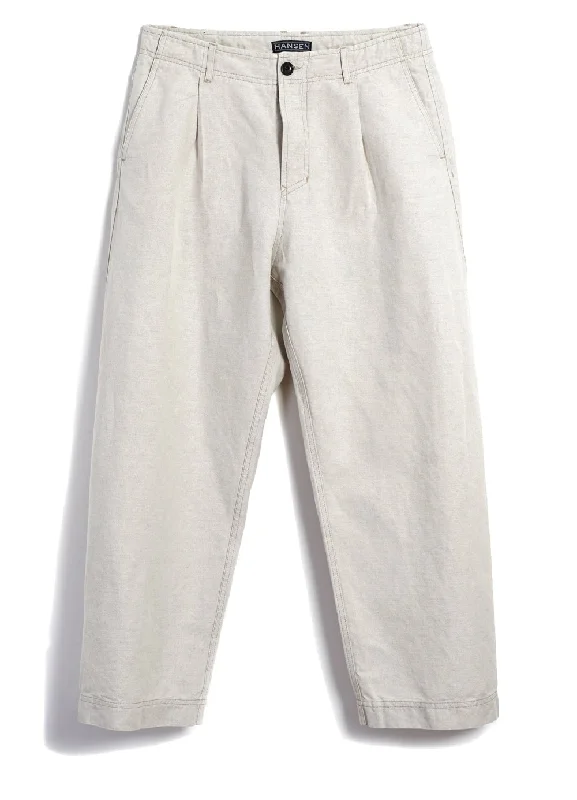 BOBBY | Super Wide Pleated Trousers | Flax Nature Trousers Handmade Artisanal
