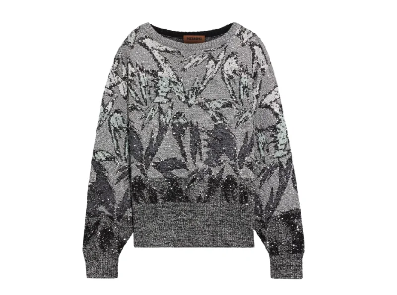 Missoni Sequin Metallic Knit Sweater Long Sweater Short Sweater Cropped Sweater