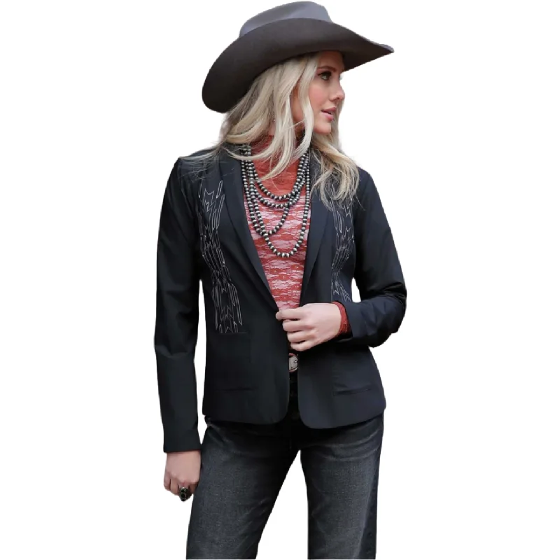 Cruel Denim Ladies Western Embroidered Black Blazer CWJ7274004 Women's Luxurious Jacket