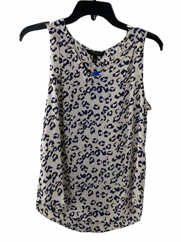 Banana Republic Size S White navy leapard Tank Top cutout tank top