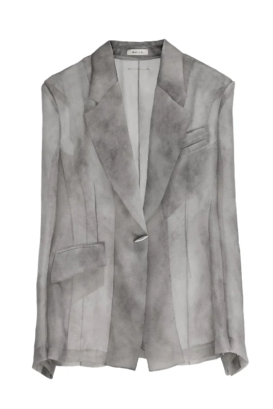 Tailored Blazer in Fog Silk Organza Women's Business Blazer