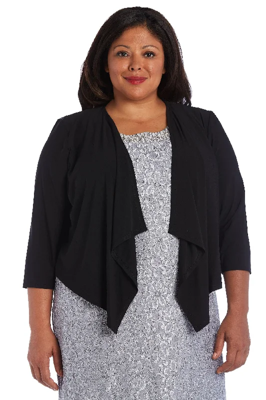 R&M Richards 7894W Long Sleeves Plus Size Open Jacket Sale A-Line Jacket Boat Neck Shawl Collar R&M Richards 7894W Long Sleeves Plus Size Open Jacket Sale A-Line Jacket Boat Neck Shawl Collar