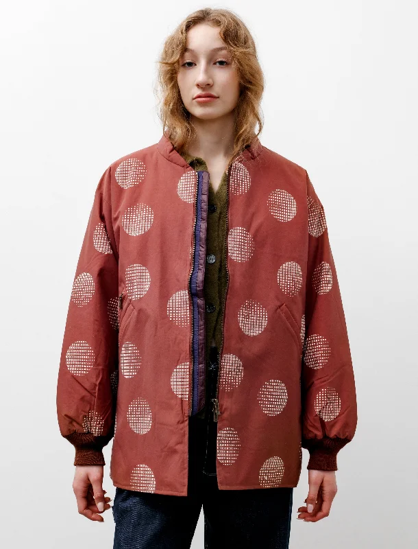 Sur Coat Printed Nylon Brick Brown Parka Down Jacket Wool Coat