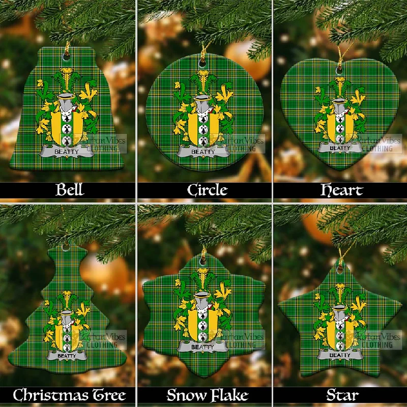 Beatty Irish Clan Tartan Christmas Ceramic Ornament with Coat of Arms Faux Fur Real Fur Shearling Beatty Irish Clan Tartan Christmas Ceramic Ornament with Coat of Arms Faux Fur Real Fur Shearling