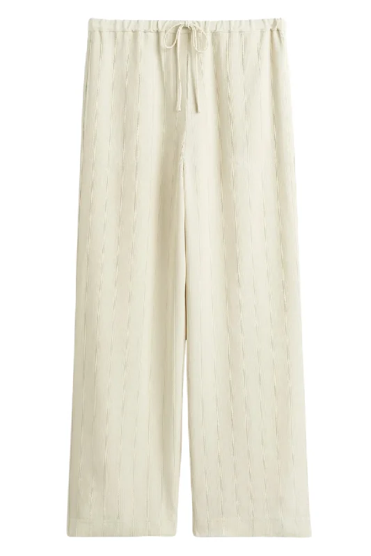 Woven Stripe Drawstring Trousers Trousers practical durable